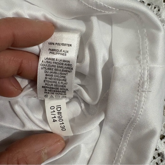 Express White Eyelet V-Neck Babydoll Strappy Dress Sz M Bridal Cottagecore Fairy - Picture 10 of 10